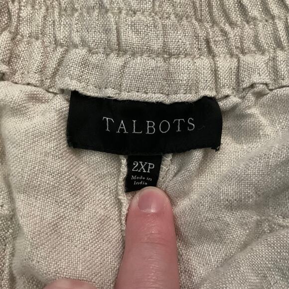 Talbots 100% Linen Pull On Khaki Casual Shorts - Size 2XP - Picture 3 of 8